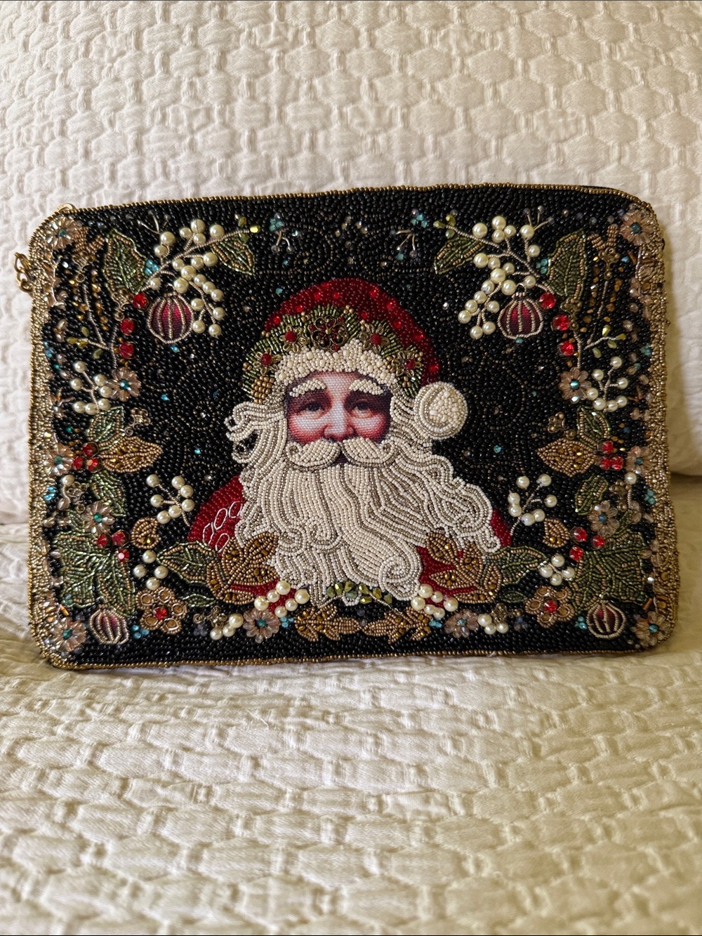 Mary Frances Beaded Santa Clutch - Picture 2 of 3